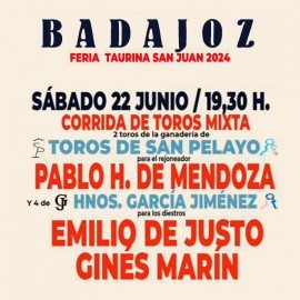 22/06 Badajoz (19:30) Toros PDF FILE - PRINT