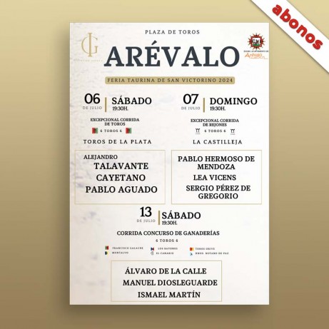 Abono Arévalo 6+7+13 July PDF FORMAT-PRINT